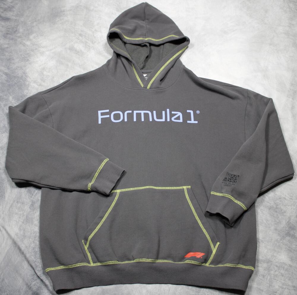 Formula 1 Hoodie Sweatshirt Mens Medium Gray F1 Racing PacSun Pullover Fleece